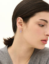 26SS★ Essence Silver (W) Tennis One-Touch Earrings M Purple