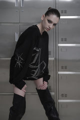 [MADE] beads long sleeve T_BLACK