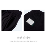 ワイドフィット2タックプリーツスウェットパンツ (BLACK)