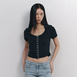 C HOOK & EYE SLIM HALF TOP_NAVY