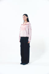 Check Ribbon Wind Breaker Pink