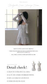 Bridgerton Punching Lace Shirring Sleeveless Dress