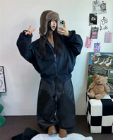 ストリング💙レザーダブルリベットロングパンツ💙🖤2カラー