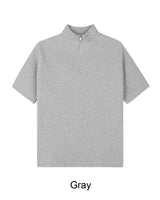 Ferrer Ribbed Half Zip-Up Short Sleeve Tee