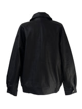 loose fit basic leather jacket