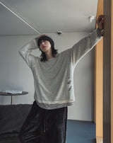 Zite Layered Stripe Damage Knit