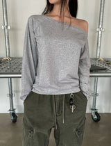 Rabbit Basic Cotton Off Shoulder Long Sleeve