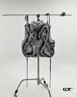 6X chain pattern vest padded jacket (Light Grey)