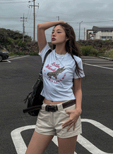 ヒルズコットンクロップTシャツ