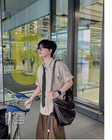 レイドストライプハーフシャツ