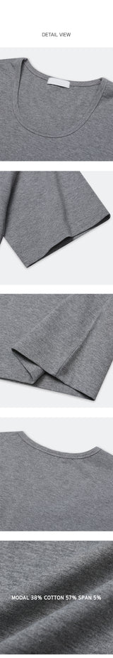[BASIC ITEM]ソフトuネックハーフtシャツ