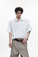 Embroidered Padded Shoulder Shirt