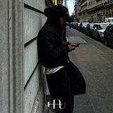 [HFORUS MADE]Layer Shoulder Hooded zip-up IN BLACK