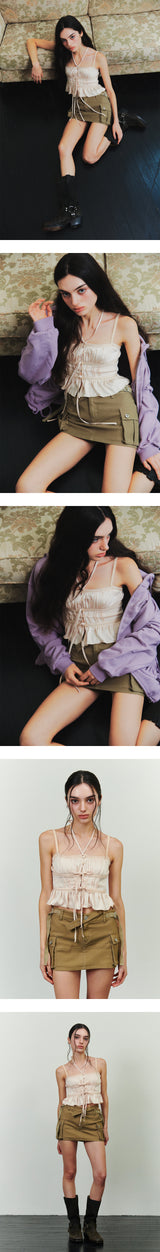 WHISPER SATIN TOP custard