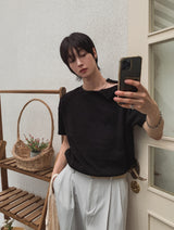 Uke Shoulder Henley Neck Muscle Fit Half Knit