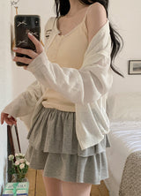 Pure Frill Mini Tiered Skirt Pants (3color)