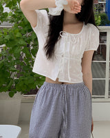 Robe Punching Blouse & Hair Strap Set