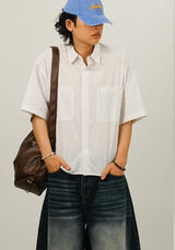 PU Stripe Crop Half Shirts