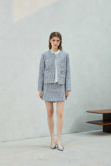CHERISH TWEED SKIRT PANTS / SKY BLUE