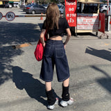 Heritage Retro Adjustable Waist Denim Bermudas