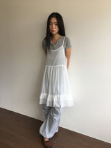 シルクシャーリングフレアTシャツ (3color)