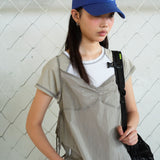 Cap Bust Shirring dress gray