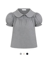 Nela Check Puff Blouse