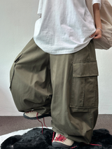 LOOSE CARGO BANDING BALLOON PARACHUTE BALLOON COTTON PANTS 💚🐣🖤 - 3 COLORS