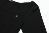 Eyelet side-cut tee (black)