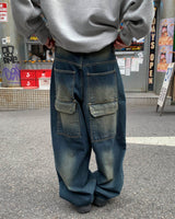 ダブルパックポケットデニムパンツ