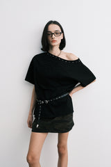 89 リヴェットTシャツ (black)