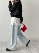 516 Washed Wide Denim Pants