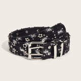 Denim Star Eyelet Double Belt