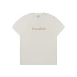 24FW CHAIN EMBOSSING SCRIPT PRINTING SHORT SLEEVE T-SHIRT CREAM