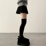 povin woolen pleats mini skirt