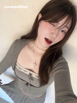 [IVE Rei, IDLE Miyeon Pick!] ホワイトローズレイヤードネックレス