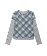 SHEER CHECK LAYERED LS TEE(CV2GFFT557A)