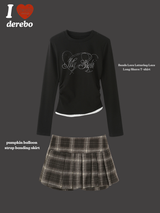 Preppy Pleats A-line Pants Skirt