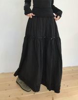 プアスリーリボンカンカンフリルスカート