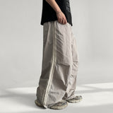 Curz Nylon Knee Pintuck Track String Wide Pants