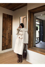 Celebrity toggle checkered long coat