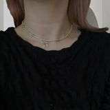 silver ribbon necklace