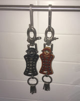Yeoru Bohemian Star Stud Leather Carabiner Keyring