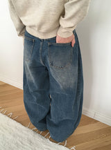 レガサイドカットワイドデニムパンツ