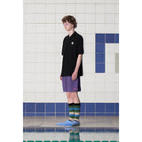 BUTTON FLOWER PK POLO SHIRT / BLACK