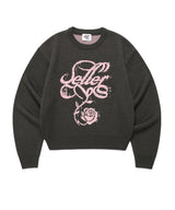 W DUST CLASSIC ROSE KNIT SWEATER CHARCOAL(CV2EFFK605A)