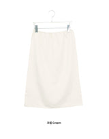 Luzea Satin Lace Back-Slit Midi Skirt
