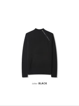 ラグランジップアップウールニット (2 Colors)