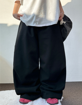 SUNNY SIDE UP☀CARPENTER TWO PINTUCK PARACHUTE BALLOON SWEAT PANTS 🖤🤍🩶3COLOR