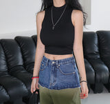 24SS Cropped Half Turtleneck Sleeveless T-Shirt